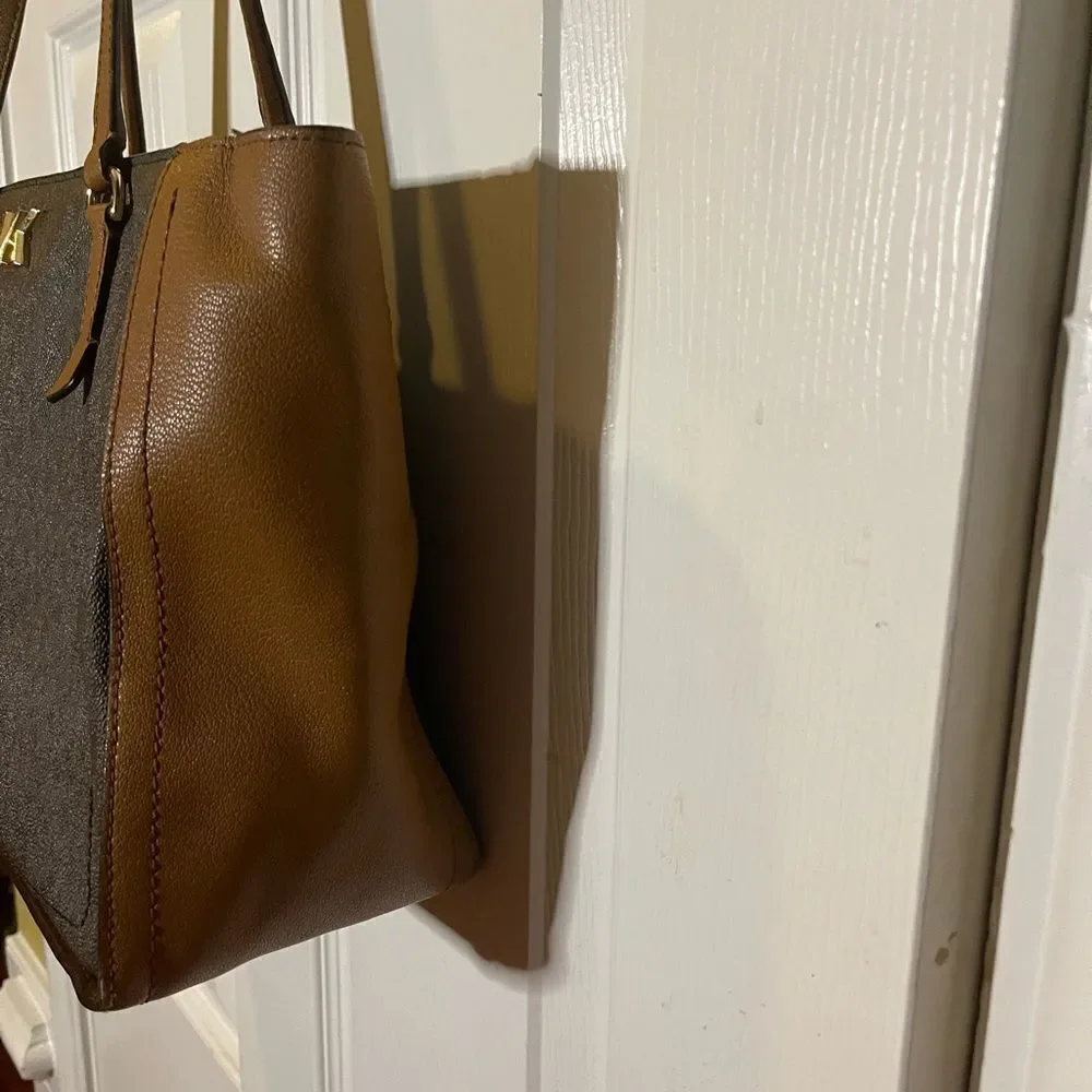 Michael Kors Brown and Tan Tote Bag with Structured Design